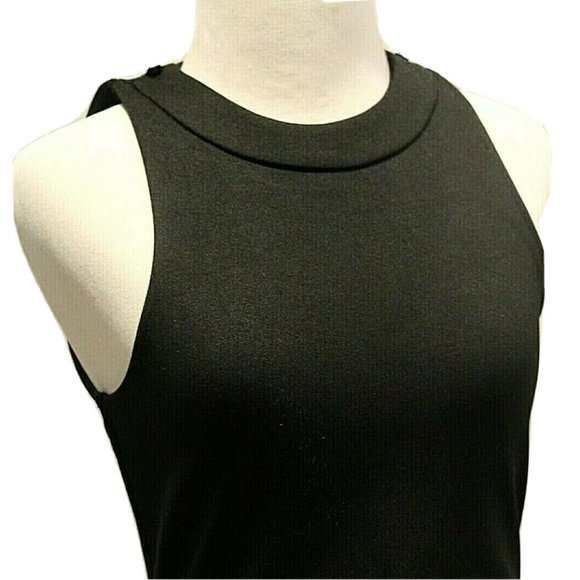 TOPSHOP Black Sleeveless Exposed Zip Bodycon Dress - Picture 4 of 8